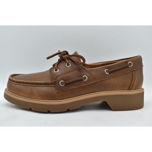 Sperry Womens Size 11 Wells Brown Leather Nubuck Slip On Boat Shoes - Picture 7 of 13